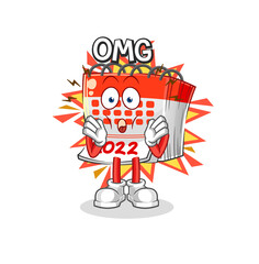 calendar Oh my God vector. cartoon character