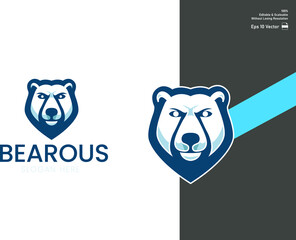 The grizzly bear mascot for esport and sport logo isolated in white background Premium Vector. © Nahnudul