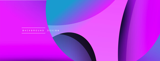 Creative geometric wallpaper. Minimal abstract background. Circle and wave composition vector illustration for wallpaper banner background or landing page