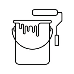 Paint bucket icon. vector illustration color editable