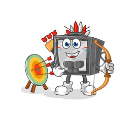 old tv native american tribe. cartoon mascot vector