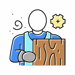 carpenter carpeting color icon vector illustration