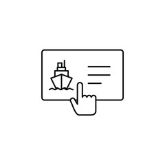 Booking, Ticket, Order Thin Line Icon Vector Illustration Logo Template. Suitable For Many Purposes.