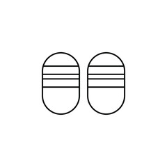 Sandal, Footwear, Slipper, Flip-Flop Thin Line Icon Vector Illustration Logo Template. Suitable For Many Purposes.