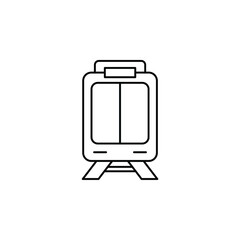 Train, Locomotive, Transport Thin Line Icon Vector Illustration Logo Template. Suitable For Many Purposes.