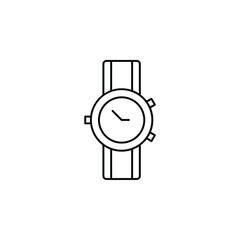 Watch, Wristwatch, Clock, Time Thin Line Icon Vector Illustration Logo Template. Suitable For Many Purposes.