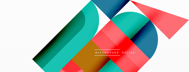 Minimal geometric abstract background. Circle square and triangle design. Trendy techno business template for wallpaper, banner, background or landing