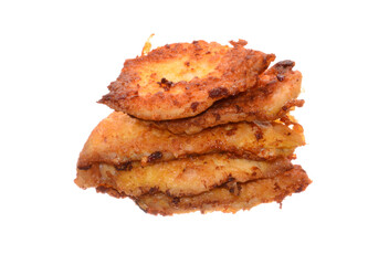 fried meat isolated on white background