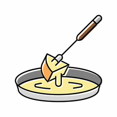 cheese fondue maker color icon vector illustration