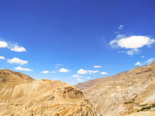 Fototapeta na wymiar Beautiful desert Mountain View (cloudy blue sky)