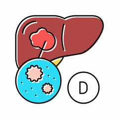 type d hepatitis color icon vector illustration