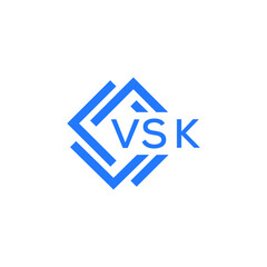 VSK technology letter logo design on white  background. VSK creative initials technology letter logo concept. VSK technology letter design.
