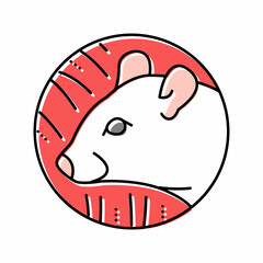 rat chinese horoscope animal color icon vector illustration