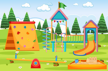 An outdoor playground scene