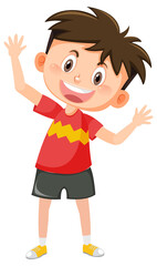 A happy boy cartoon character