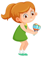 Cute girl playing maracas