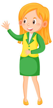 A female teacher cartoon character