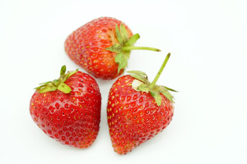 fresh strawberry isolated on white background.