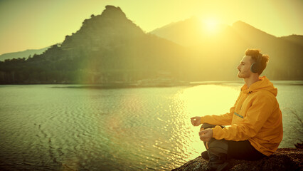 peaceful sunset in nature