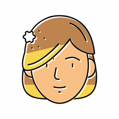 hairstyle fashion color icon vector illustration