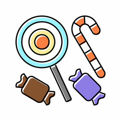 candy halloween color icon vector illustration