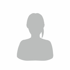 女性のシルエット　ひとつ結び　グレー