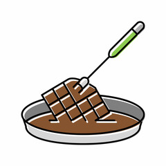 chocolate fondue maker color icon vector illustration