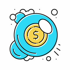 finance bubble color icon vector illustration