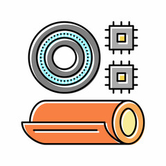 polyimides thermoset color icon vector illustration