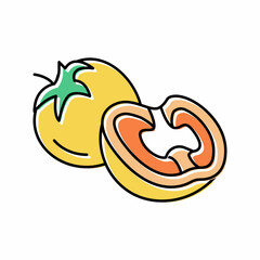 yellow tomato color icon vector illustration