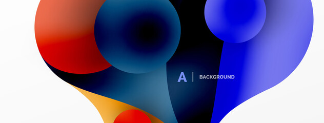 Geometric round shapes and circles abstract background. Wallpaper for concept of AI technology, blockchain, communication, 5G, science, business