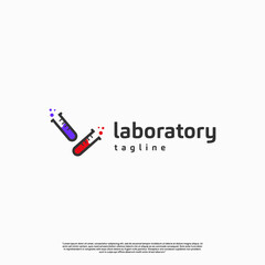 laboratory logo design icon template