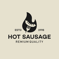 Hot sasauges, concept sign, vector illustration, logo symbol.