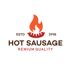 Hot sasauges, concept sign, vector illustration, logo symbol.
