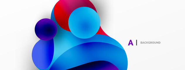 Geometric round shapes and circles abstract background. Wallpaper for concept of AI technology, blockchain, communication, 5G, science, business