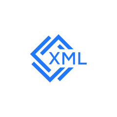 XML technology letter logo design on white  background. XML creative initials technology letter logo concept. XML technology letter design.
