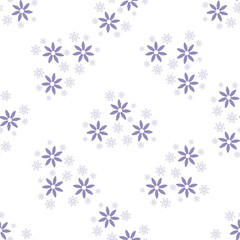 Daisy floral pattern for bed linen textile on white background. Unique seamless ornament of flowers and leaves. Mix modern, cool doodle. Simple art design pattern for textile, fabric and print. Vector