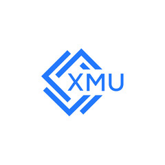 XMU technology letter logo design on white  background. XMU creative initials technology letter logo concept. XMU technology letter design.
