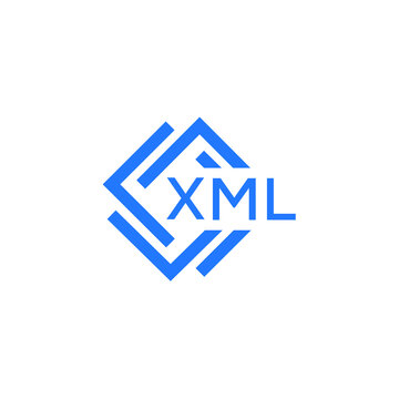 XML technology letter logo design on white  background. XML creative initials technology letter logo concept. XML technology letter design.
