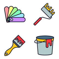 construction and home repair set icon symbol template for graphic and web design collection logo vector illustration