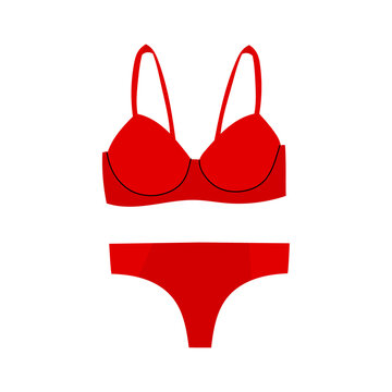 Women elegant red lingerie.Modern colorful female underwear.