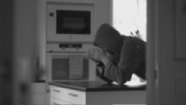 Blurred defocused background shot of depressed man, copyspace