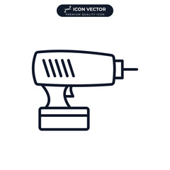 Screwdriver, power drill icon symbol template for graphic and web design collection logo vector illustration