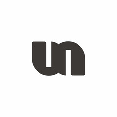 letter un simple curves linked geometric logo vector