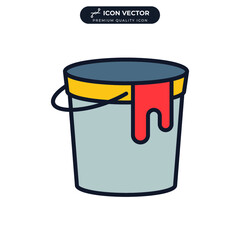 paint bucket icon symbol template for graphic and web design collection logo vector illustration