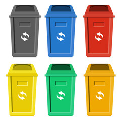 Bin icon. Trash can. Recycle icons set. Biodegradable, compostable, recyclable icon set. jpeg image jpg illustration rubbish box on wheels
