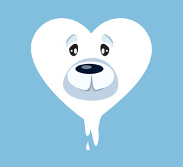 Melting Glaciers Affecting Sad Polar Bear Vector Concept Illustration