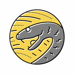 snake chinese horoscope animal color icon vector illustration