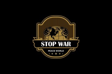 STOP WAR FOR SAFE WORLD LOGO VINTAGE