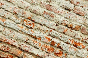 texture, background whitewashed red brick wall
